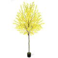 6Ft Tall Artificial Forsythia Tree, Fake Tree Faux Silk Plant with Plastic Nursery Pot,Artificial Plants for Home Office Indoor Decor(Yellow) - size: 6ft