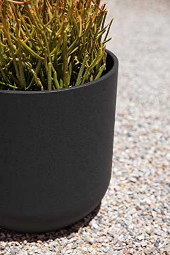 Veradek Round Black Plastic Planter Pots for Indoor/Outdoor Garden Use, with Drainage Holes, Suitable for Small to Large Succulent Plants, Flowers, Modern Interior Plants - color: Black, size: 10 inches - 2 Pack