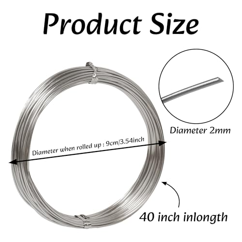 Aluminum Craft Wire, 33 Feet Bendable for Jewelry Making, Sculpting, Floral, Wreath, Crafting, Wire Wrapping, Beading Wire, Christmas Ornaments (Silver, 18 Gauge) - color: Silver, size: 18 Gauge