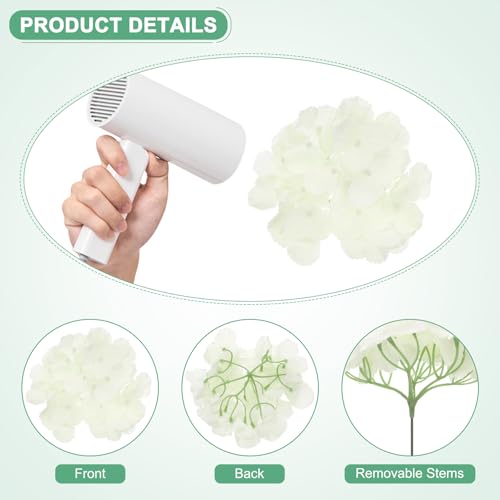 M METERXITY 66-Pack Silk Hydrangea Flowers, Artificial Flowers Heads with 66pcs Stems, Full Hydrangea Flowers for Home Decor/Wedding/Christmas/DIY/Party/Garden [Beige] - color: Beige