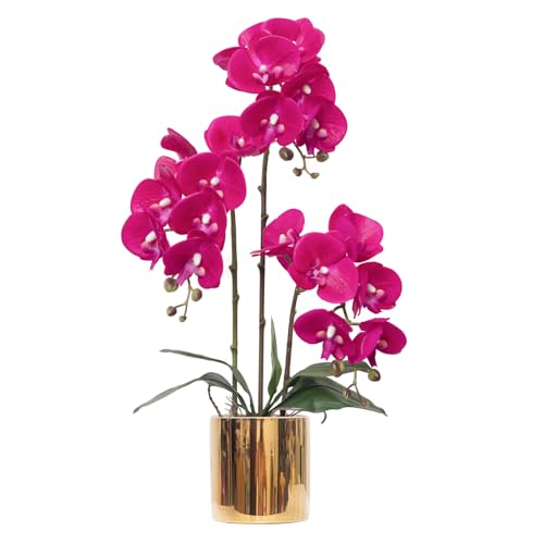 Artificial Orchid Flowers Set Fake Phalaenopsis Flower Faux Butterfly Orchid Real Touch Orchid for Wedding Home Office Party Hotel Yard Decoration Restaurant - color: Violet