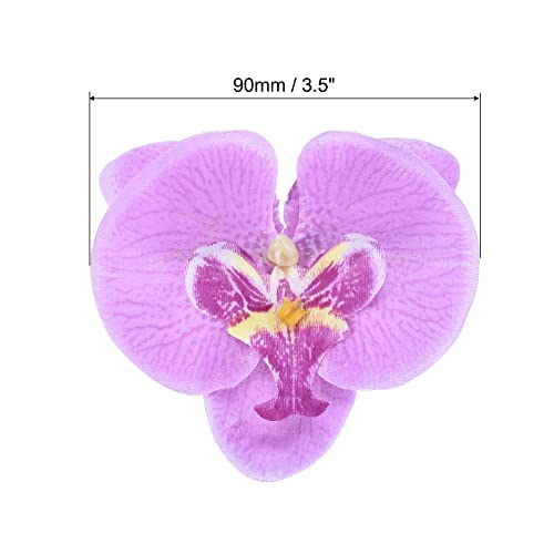 PATIKIL 9cm/3.5" Artificial Orchid Flower Heads, 20 Pack Silk Phalaenopsis Fake Butterfly Orchid Heads for Wedding Floral Bouquet Decor DIY Craft Making, Light Purple - color: Light Purple, size: 3.5"