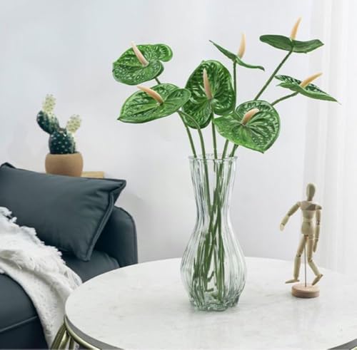 8 Pcs 23-5/8 inch Artificial Anthurium Flowers Real Touch Fake Flower for Table Centerpieces Arrangement and Bridal Wedding Festival Decor Flower Arrangement (Green) - color: Green