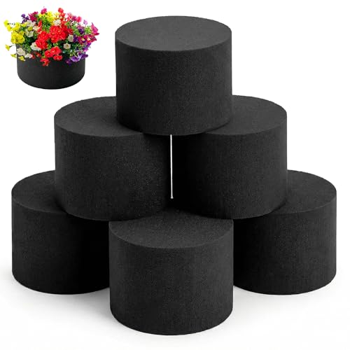 Reusable Floral Foam Round Blocks,Black Flower Foam Round for Artificial & Dried Flowers, Dry Floral Foams Styrofoam for Artificial Flowers (6Pack,3") - color: 6 Pack, size: Diameter 3"