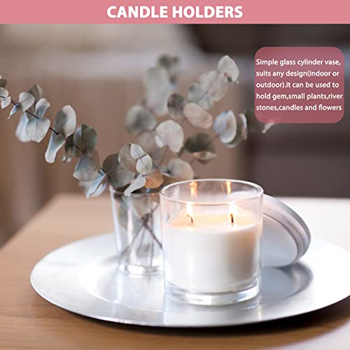 4 x 4 Inch Cylinder Vase,Set of 6 Small Glass Vases for Table Centerpieces,Clear Flower Vases,Decorative Glass Vase for Home Decor,Candle Holder,Wedding Favors(4" W X 4" H) - size: 6pack-4"w x 4"h