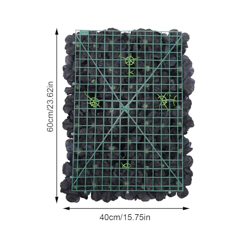 12 Pcs Artificial Flower Wall Panels Silk Dahlia Rose 3D Faux Flower Backdrop Panels Background Decorative for Wedding Celebrations Festive Party Home, 23.62 * 15.74in (Black-2) - color: Black-2
