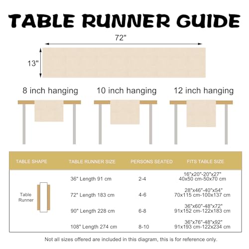 Vintage Flowers Dining Table Runner, Black White Retro Floral Burlap Kitchen Decoration, Spring Summer Rustic Indoor Outdoor Home Decor Party Supply 13 x 72 Inches - color: Vintage Flowers, size: Table Runner 13''X72''