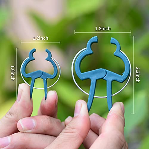 PERSZEN Plant Support Clips, 120 PCS Gentle Flower Plant Clamps for Supporting Vine Climbing Plants, Gardening Lever Loop Gripper Clips Help Stems Vines Grow Straight Upright, 2 Sizes in one Pack - size: 120