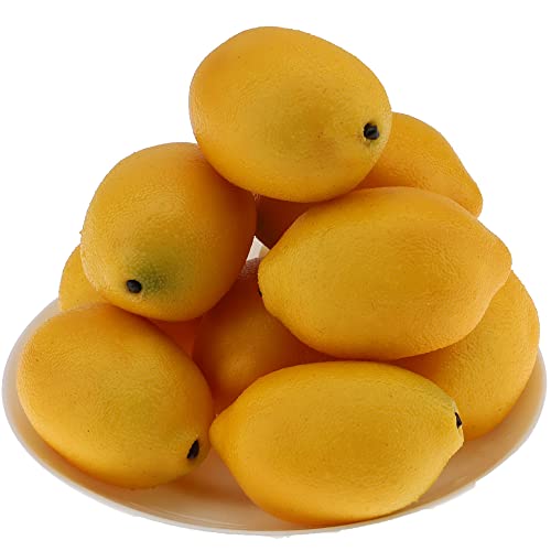 Gresorth 8pcs High Grade Fake Yellow Lemon Decoration Artificial Lemons Realistic Fruit Simulation for Home Party Holiday Christmas Display - color: B