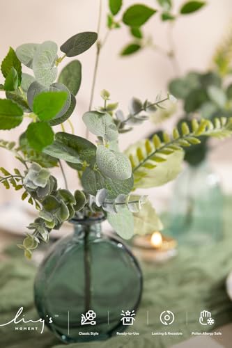 Ling's moment Artificial Greenery Stems Box Set, Faux Greenery Picks for DIY Bridal Bouquets Wedding Floral Arrangement Table Centerpieces, Jade & Kiwi Colada - color: Greenery Combo- Jade & Kiwi Colada