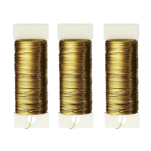114 Yards 26-Gauge Gold Floral Metal Wire: Flexible Paddle Wire for Flower Arrangements, Crafts, Christmas Wreaths, Trees & Garlands - color: gold, size: 26