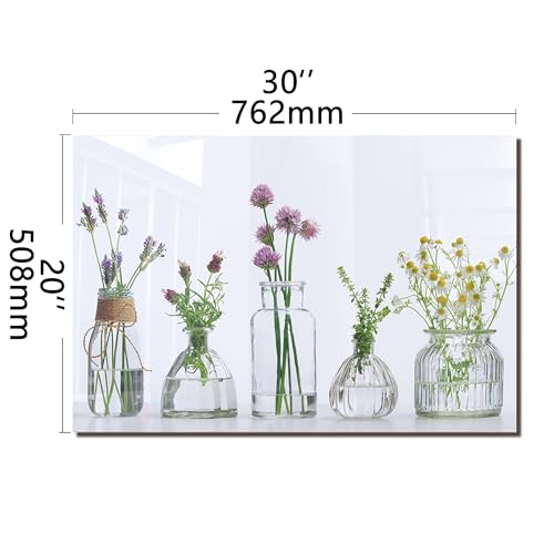 DAIFURONGE Tempered Glass Backsplash for Kitchen,Flowers and Vase,30"x20" | Behind Stove Back Splash Panel Protector, Easy to Clean, Kitchen Wall Decor,One Piece Oven and Range Backsplash - size: 30"L x 20"W