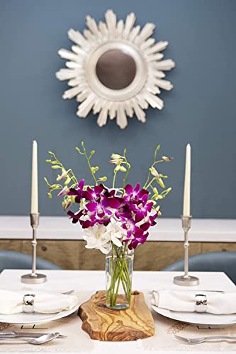 KaBloom - 10 Purple and 10 White Orchid with Vase - Fresh Flowers for Birthday, Valentine's & Mother's Day - color: Purple and White, style: With Vase