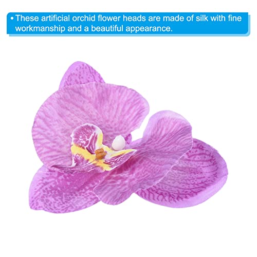 PATIKIL 10cm/3.9" Artificial Orchid Flower Heads, 20 Pack Silk Phalaenopsis Fake Butterfly Orchid Heads for Wedding Floral Bouquet Decor DIY Craft Making, Light Purple - color: Light Purple, size: 3.9"