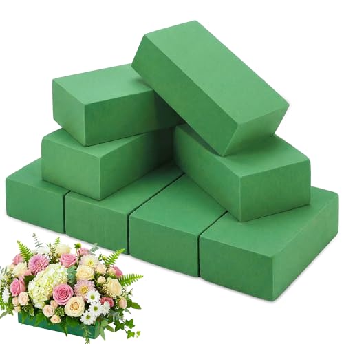 Floral Foam Blocks, Green Plant Foam,Wet & Dry Flower Foam for Fresh and Artificial Flowers,Florist Styrofoam Flower Arrangements Supplies, Decorations for Wedding, Birthdays and Garden (8) - color: 8Pack