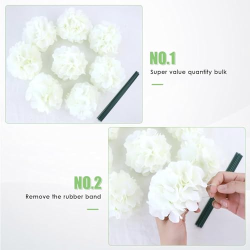 AVIVIHO 20Pcs White Hydrangea Artificial Flowers Bulk Realistic Silk Faux Hydrangea Heads with Stems Ivory Fake Flowers for Wedding,Party,Home,Table Centerpieces, Arch,Baby Shower,Party DIY Decoration - color: Ivory, size: 20PCS