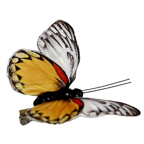 Cartanfill- Artificial Feather Simulation Butterfly Party Decoration Set, a Set of 12 Pieces with Clips, Used for Home Decoration in 12 Colors(A) - color: A Clip
