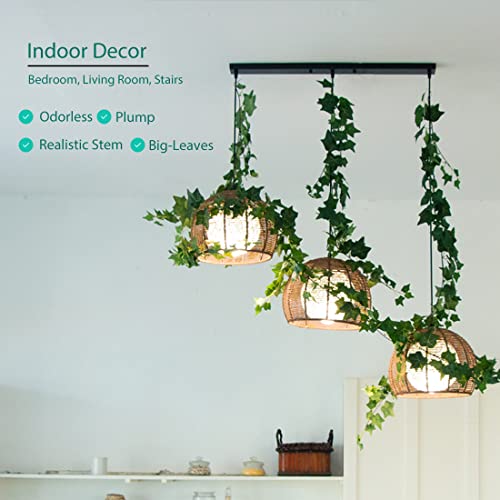 Dallisten 3 Strands Odorless Artificial Ivy Vines Kit, 71" Silk Ivy Garland with Green Leaves, Fake Hanging Plants Greenery Decoration for Bedroom, Windows, Walls, Wedding, Outdoor Decor (Green) - color: Green Ivy