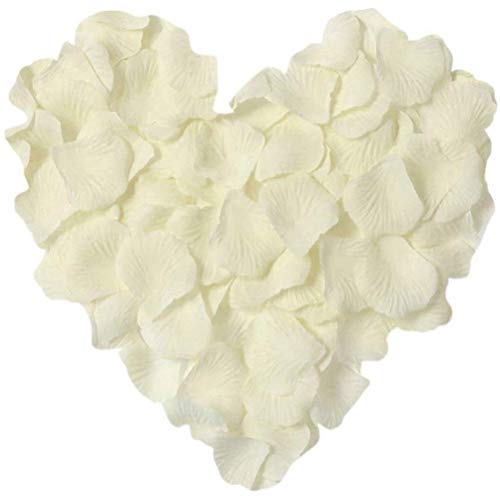 LZXD 1000 Pieces Ivory White Artificial Silk Rose Petals Flower Decoration Wedding Party Color Ivory White - color: Ivory White