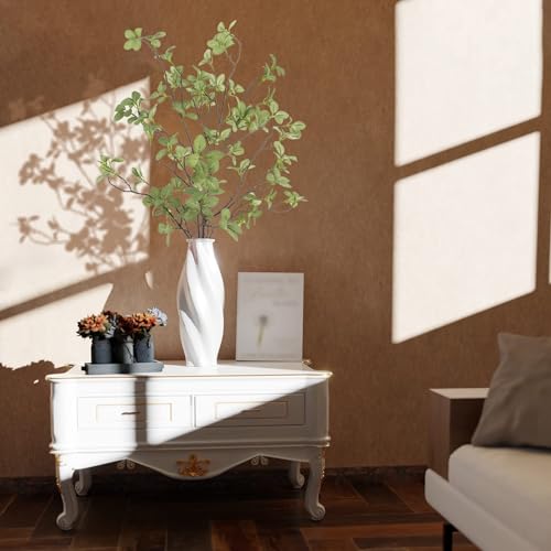 6 pcs Artificial Greenery Stems, 41.3’’ Tall Fake Plants Branches Faux Greenery Ficus Twig Leaf for Home Garden Shop Office Desk Decoration - color: Green, size: 6pcs
