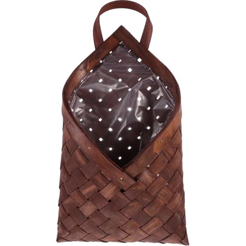 Rustic Style Woven Hanging Basket 12.20X6.49X2.55In Wall Hanging Wicker Basket for Flower Arrangement Kitchen Storage Organizer