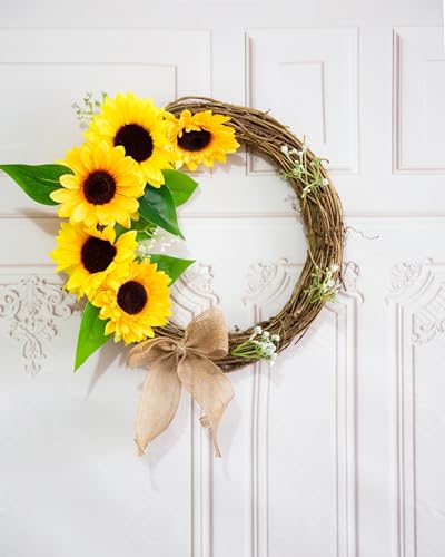Coferset 100pcs Fake Sunflower Heads with Stems, 2.4" Sunflower Artificial Silk Flower Heads for Party Baby Shower Wedding Making Handicrafts Home Decor(100pcs) - color: 100pcs-2.4"