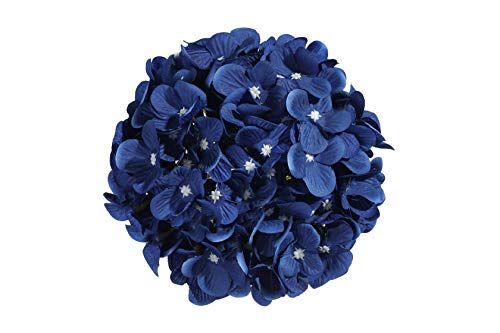 10PCS Silk Hydrangea Heads with Stems Artificial Flowers for Wedding Party Home Decor (Royal Blue) - color: Royal Blue