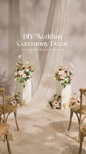 Ling's moment Fake Flowers Box, Faux Artificial Greenery Stems Foam Roses Silk Dahlia Pampas Grass Fabic Flower for Centerpieces Bouquet Wedding Vase Floral Decorations, Beige & Sepia, Deluxe Combo - color: Beg-beige & Sepia, size: Deluxe
