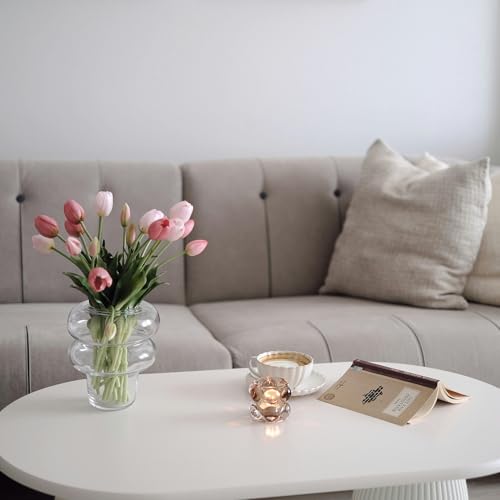 10 Pcs Fake Tulips Tulips Artificial Flowers Real Touch Fake Flowers Artificial Flower Bouquet for Home Table Party Wedding Decoration (Light Purple) - color: Light Purple