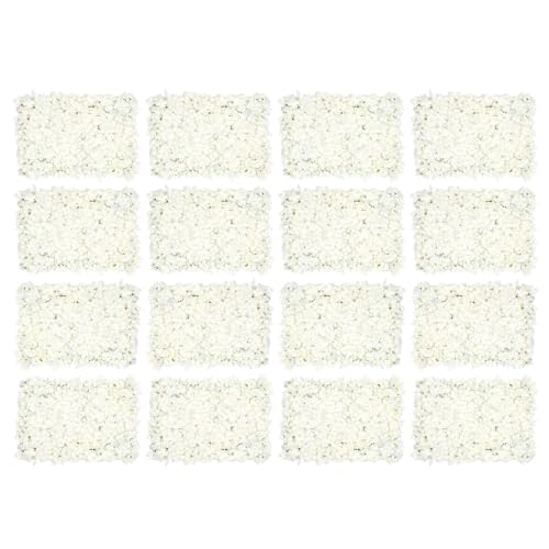 Flower Wall Panel Floral Backdrop,20Pack Flower Wall Decor,Floral Mat Silk Rose Hydrangea Background,Silk Rose Wall,Artificial Flower Backdrop Faux Flower Panel for Wedding,15.7"x 23.6" - color: 20pcs-white