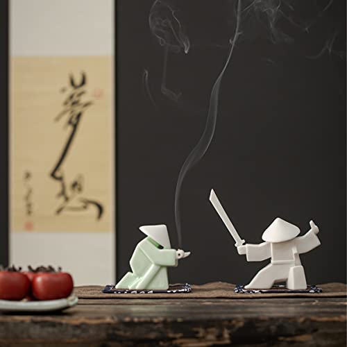 LYART Tea Pet Warrior Statue Figurine Tea Ornament Accessories Cute Kung Fu Tea Decoration Gift for Tearoom Home Office Children's Day Gift for Tea Lover - color: Whiteb