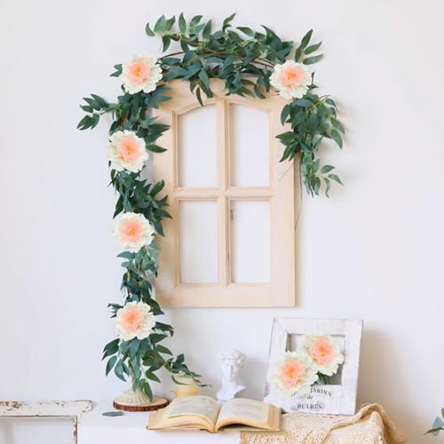 20 Pcs Artificial Flower Peonies, 5" Silk Fake Peonies with 6" Stems No Leaf, Faux Peonies Flowers for Decoration Wedding Home Party Centerpiece Decor Floral Art (Champagne) - color: Champagne