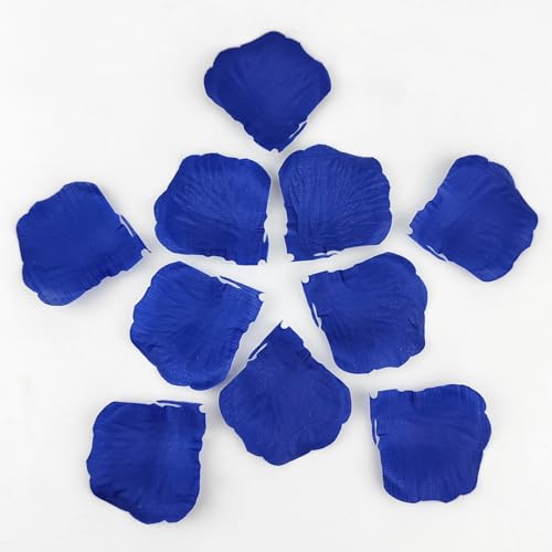 JHFGJGH 500 Pcs Exquisite Blue Rose Petals, Emulation Silk Rose Petals, Artificial Flower Petals for Romantic Nights, Weddings, Events, and Valentine's Day Deco (Blue) - color: Blue