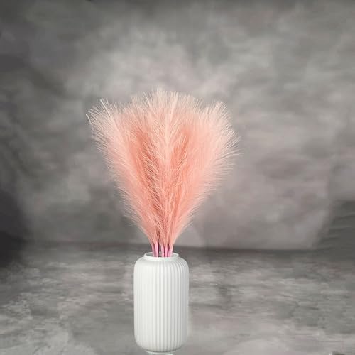 Artificial Faux Pampas Grass 8 Pcs Fake Artificial Adjustable Pampas Grass Variable Length Tall Fluffy Stems Table Vase Filler Centerpiece for Living Room Decor Boho Decor Wedding Pink - color: Pink