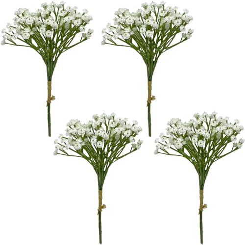 Babys Breath Artificial Flowers 12Pcs, Fake Babies Breath Bouquets Gypsophila Real Touch White Faux Flowers for Wedding Floral Arrangement Home Decor