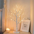 PEIDUO Artificial Tree for Christmas Decorations, 2FT Birch Tree with LED Lights, Warm White Fairy Lights Spirit Tree Lamp for Home Indoor Tabletop Centerpiece, Battery Powered, Timer - style: Birch Tree