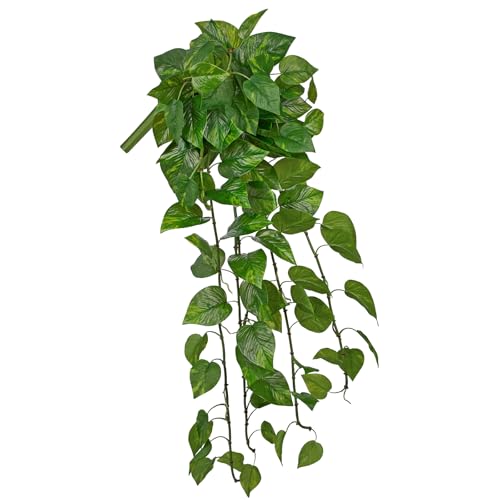 24" Artificial Hanging Plant Ivy Vine Green Plants Decorative Artificial Plants Fake Hanging Plants for Window Wall Decorations - color: Pothos, size: 42-inch