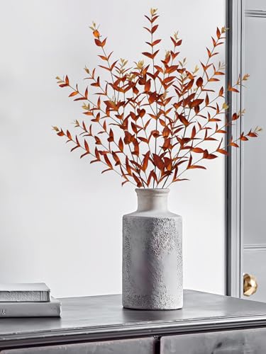 Briful 3PCS Artificial Fall Stems – 36.2" Long Stem Orange Leaf Branches, Autumn Foliage Branch for Fall Vase Filler, Thanksgiving Centerpiece, Harvest & Farmhouse Decoration - color: Orange Red