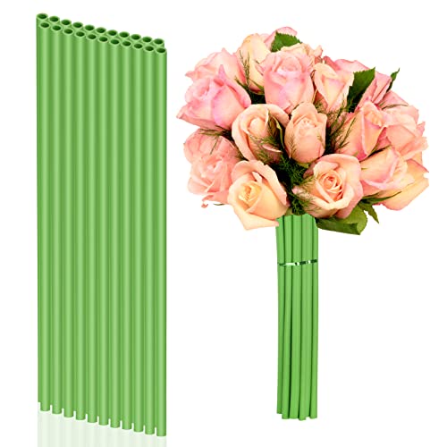 DLUGOPIS 1/4 inches Stem Covers for DIY Bouquets 12 inch Artificial Flower Stem Covers for DIY Wedding Centerpiece Bouquet (Green) - color: Green