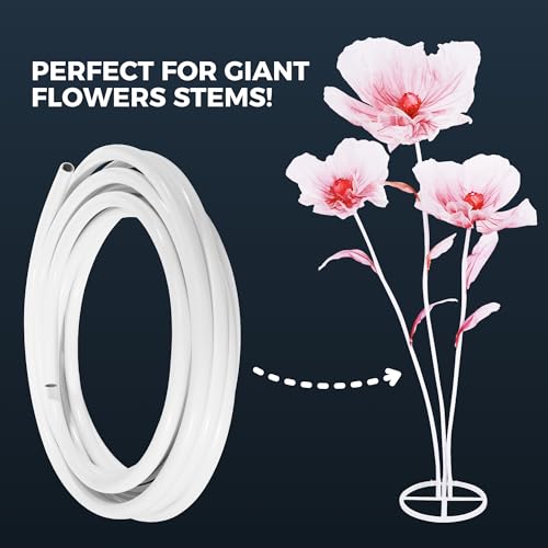 32ft 16mm Original Flexible Pipe for Crafts, Extra Durable, Semi-Rigid, Tube Pipe for Fake Flowers, Prop Building, Balloon Arches, Stem Tubing for Floral Wedding Decor, DIY Arts & Crafts