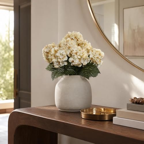 Larksilk Hydrangea Artificial Flowers - Faux Hydrangea Flowers - Home Decor, Easter Decorations, Spring Decor - Floral Centerpieces for Tables - 20" Floral Stems, Beige, 2 Pieces - color: Beige, size: Pack of 2
