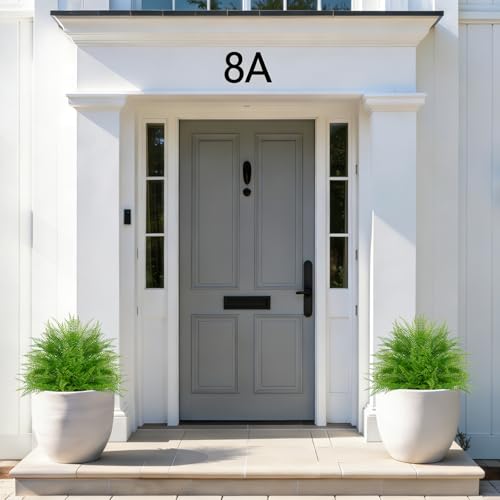 Grooy Artificial Fern Topiary Ball with Ground Spike, Set of 2 Faux Boston Fern Plants Shrub, Fake UV Resistant Evergreen Bushes for Porch Garden Indoor Outdoor Decor - color: Boston Fern
