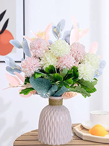 Artificial Flowers with Vase Flower Arrangements for Home Decoration - color: Pink