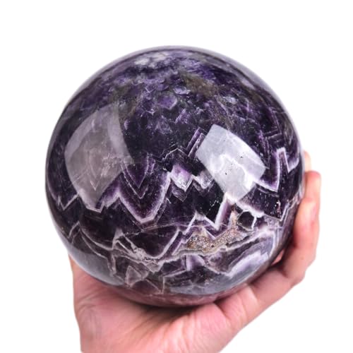 Large Dream Amethyst Crystal Ball with Stand Healing Crystals Sphere for Meditation, Divination, Witchcraft 120-130mm/4.7-5.1" - color: Dream Amethyst, size: 120-130mm/4.7-5.1"