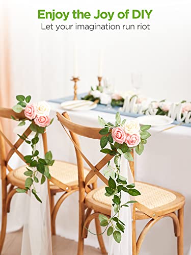 InnoGear Artificial Flowers, 50 Pcs Shades of Dusty Foam Fake Roses Bulk with Stems for Decoration DIY Wedding Bouquets Centerpieces Bridal Shower Party Christmas Tree - color: Shades of Dusty