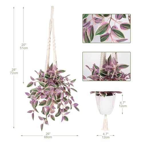 GnFlus Fake Hanging Plants with Pot, 17" Pink Artificial Eye Leaves Potted Plant Faux Peperomia Vine Basket Plant for Wall Bedroom Office Indoor Outdoor Home Decor - color: Pink Leaves