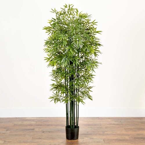 Nearly Natural 64” Bamboo Artificial Green Trunks UV Resistant (Indoor/Outdoor) Silk Trees