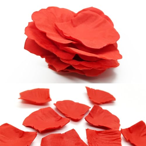 JHFGJGH 500 Pcs Exquisite Red Rose Petals, Artificial Flower Petals for Weddings,Events Deco - color: Red