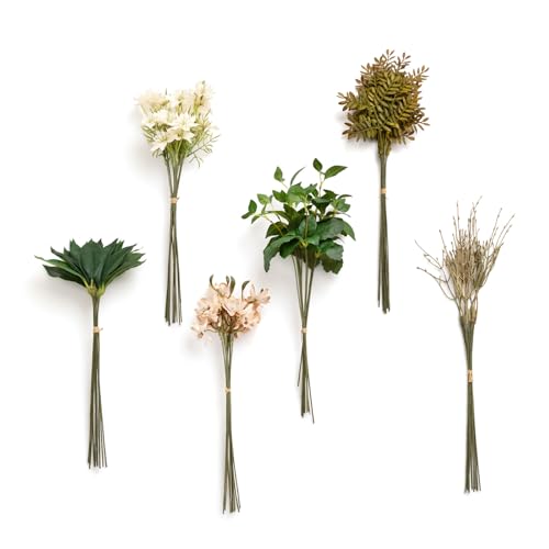 Ling's moment Artificial Greenery Stems Box Set, Faux Greenery Picks for DIY Bridal Bouquets Wedding Floral Arrangement Table Centerpieces, Olive Green & Jade - color: Season Combo- Early Autumn