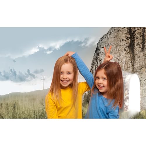 Jesus Christ Cross Backdrop Three Crosses On Mountain Photography Background Sepulcher Lord Pray Christmas Easter Backdrop Jesus Crucifixion Religious Belief Church Event Easter Background 5x3ft - color: Light Blue, size: 5x3ft